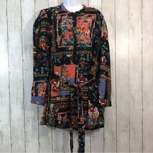 Tolani Collection Long Sleeve Tunic Tie Front Medium